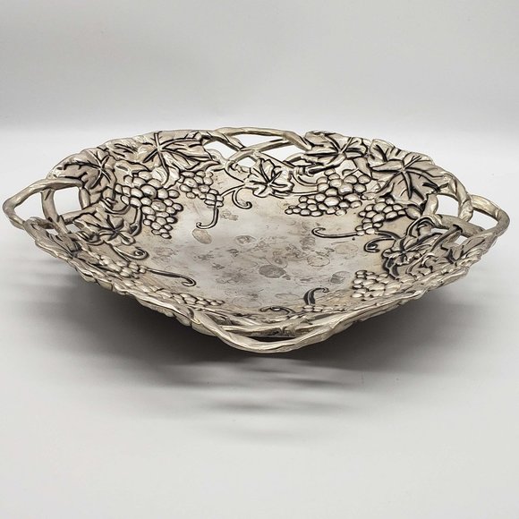 Vintage Godinger Silver Plated Serving Tray Grape - Picture 2 of 4